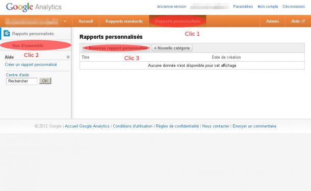 analytics creer rapport personnalise